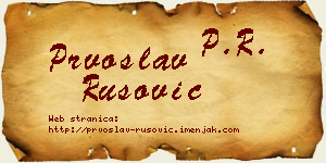 Prvoslav Rusović vizit kartica